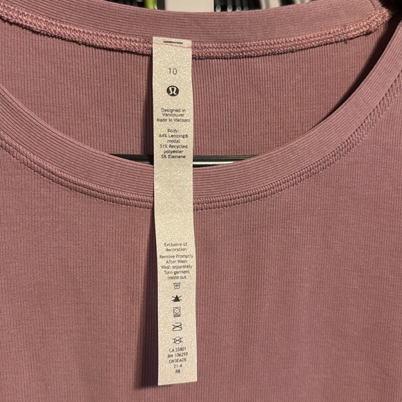 NWT Lululemon Do the Twist Long Sleeve Shirt Sz 10 Pink Taupe Modal - Picture 4 of 5